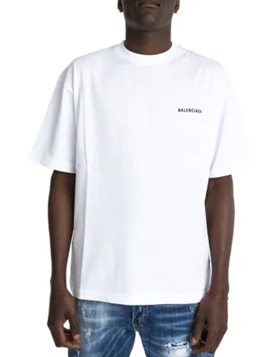Shop Balenciaga White T-shirt Logo Medium Fit
