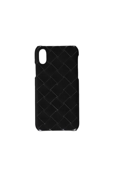 Shop Bottega Veneta Leather Detail Iphone Xs Case In Black