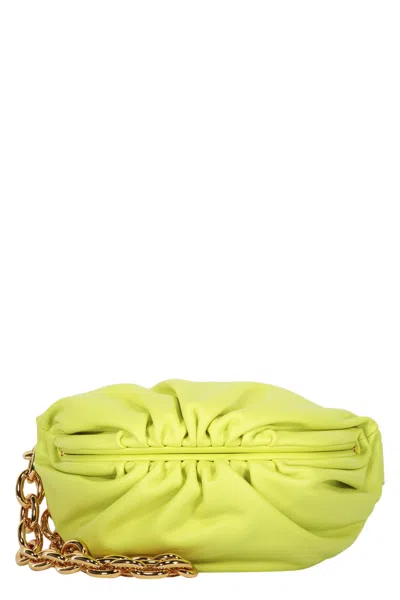 Shop Bottega Veneta The Pouch Mini Leather Belt Bag In Green