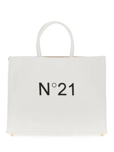 Shop N°21 Shopper Bag With Logo In White