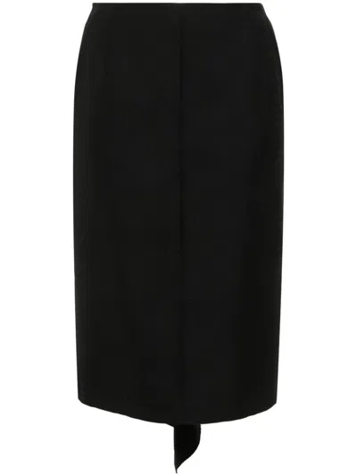 N°21 Ruffle-detail Pencil Skirt In Black