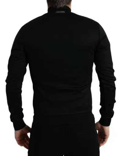 Shop Dolce & Gabbana Elegant Full Zip Black Men's Sweater