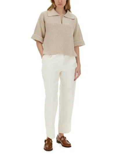 Shop Margaret Howell Cotton Pants In White