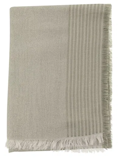 Peserico Cotton, Modal, Linen And Lurex Blend Triple Veil Stole