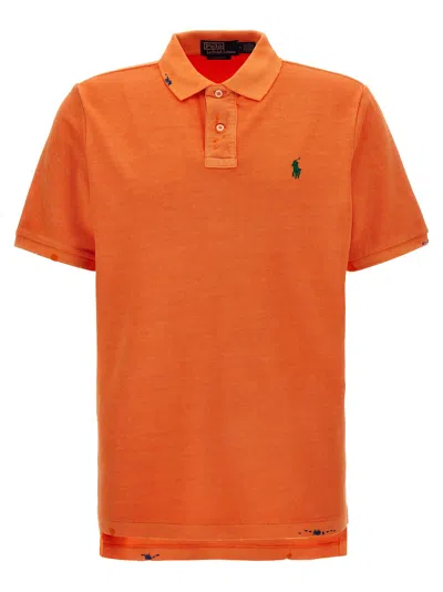 Shop Polo Ralph Lauren Logo Embroidery  Shirt Polo Orange