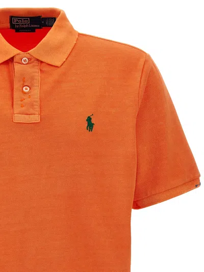 Shop Polo Ralph Lauren Logo Embroidery  Shirt Polo Orange