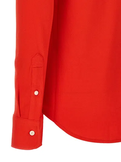Shop Polo Ralph Lauren Logo Embroidery Shirt Shirt, Blouse Red