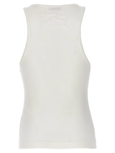 Shop Burberry Logo Embroidery Tank Top Tops White