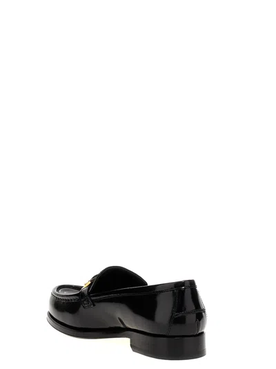 Shop Sergio Rossi Snooth Leather Loafers Black