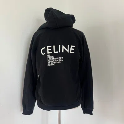 Pre-owned Celine Black Hoodie With Logo On Back