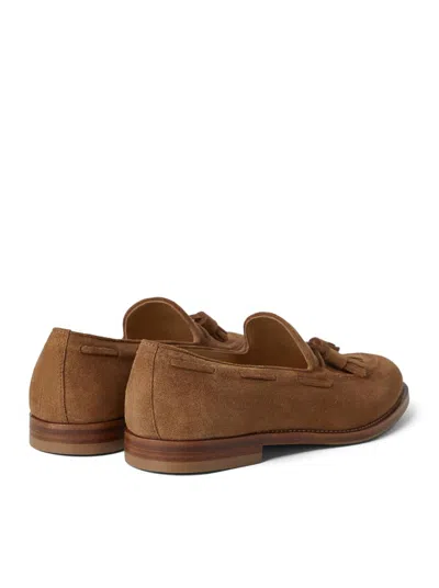 Shop Brunello Cucinelli Loafers Shoes In Nude & Neutrals