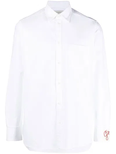 Shop Golden Goose Shirt Regular Compact Cotton Oxford Clothing In White
