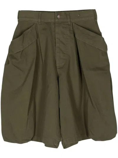 Shop R13 Shorts In Olive Herringbone
