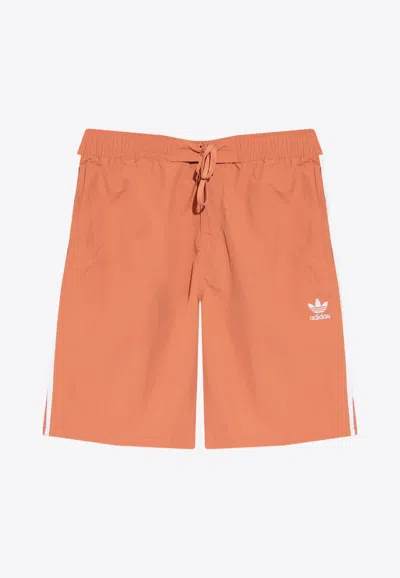 Shop Adidas Originals Adicolor Logo Shorts In Orange