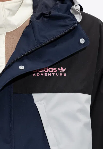 Shop Adidas Originals Adventure Ride Colorblocked Windbreaker Jacket In Multicolor