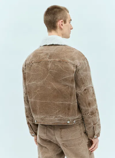 Shop Acne Studios Men Padded Denim Jacket In Brown