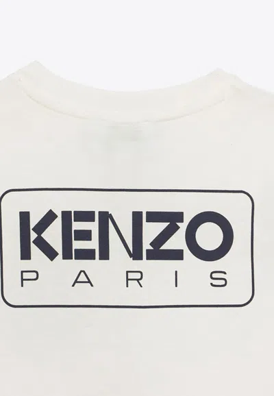 Shop Kenzo Babies Crewneck Logo T-shirt In White