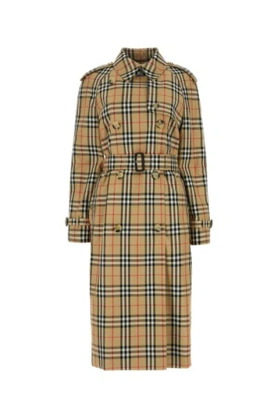 Shop Burberry Woman Trench In Multicolor