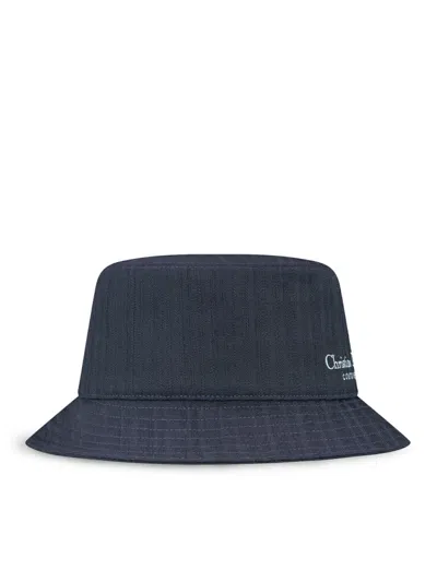 Shop Dior Christian  Men Christian  Couture Bucket Hat In Blue