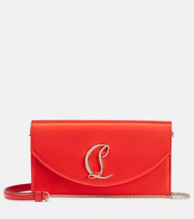 Shop Dior Christian  Women Loubi54 Crepe Satin Clutch In Red