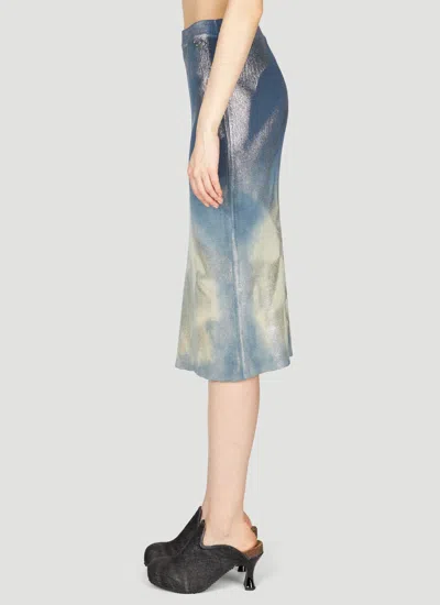 Shop Diesel Women M-ilan Midi Skirt In Blue
