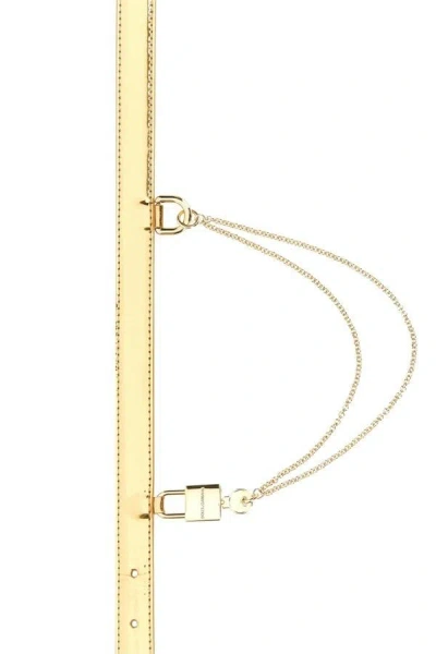 Shop Dolce & Gabbana Woman Golden Leather Belt