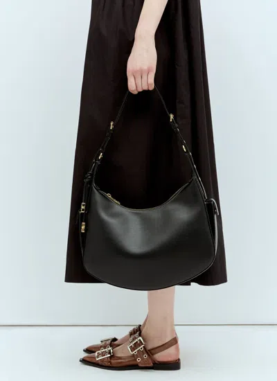 Shop Ganni Women Large Swing Shoulder Bag In Black