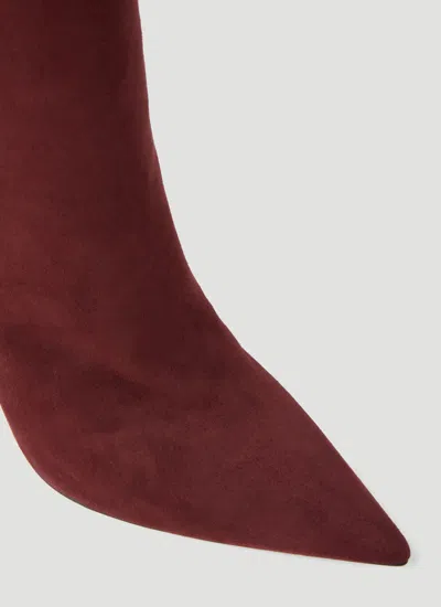 Shop Gianvito Rossi Women Reus Suede High Heel Boots In Red