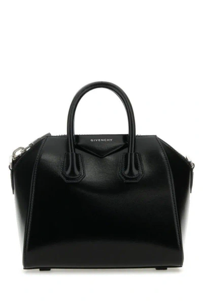 Shop Givenchy Woman Black Leather Mini Antigona Handbag