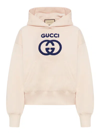 Shop Gucci Women Cotton Jersey Sweatshirt With Embroidery In White