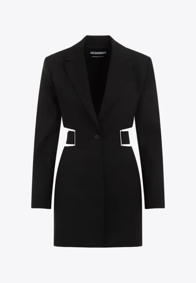 Jacquemus 'la Robe Bari' Black Single-breasted Jacket With Cut-out In Black