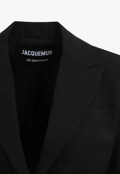 Jacquemus 'la Robe Bari' Black Single-breasted Jacket With Cut-out In Black