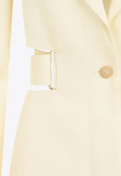 Shop Jacquemus Bari Blazer Mini Dress In Yellow