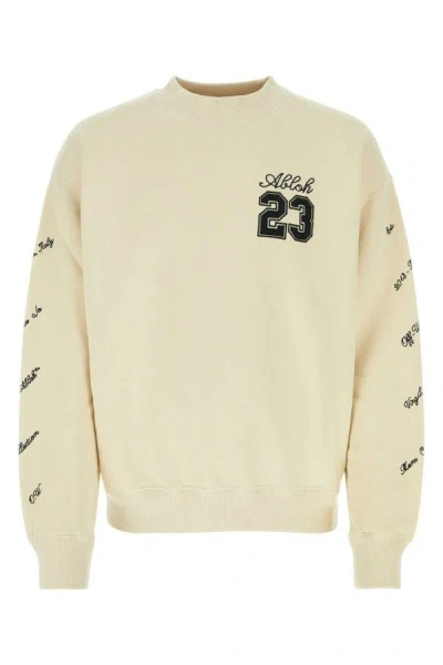 Shop Off-white Off White Man Sand Cotton Sweatshirt In Brown
