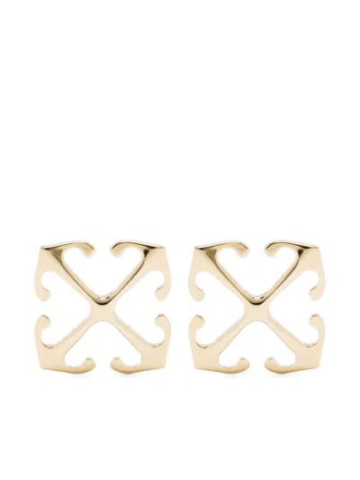 Shop Off-white Women Arrow Earrings In Gold