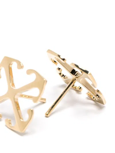 Shop Off-white Women Arrow Earrings In Gold