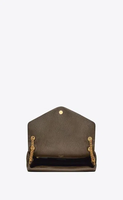 Shop Saint Laurent Women Large Calypso Leather Shoulder Bag In Brown