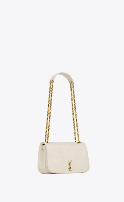 Shop Saint Laurent Women Mini Jamie 4.3 Leather Shoulder Bag In White
