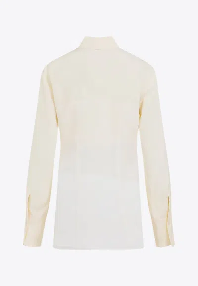 Shop Sportmax Boa Long-sleeved Shirt In Vanilla