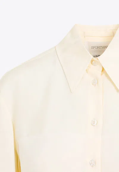 Shop Sportmax Boa Long-sleeved Shirt In Vanilla