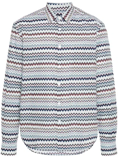 Shop Missoni Shirt With Zigzag Pattern In Multicolour