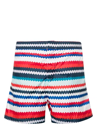Shop Missoni Swimsuit With Zigzag Print In Multicolour