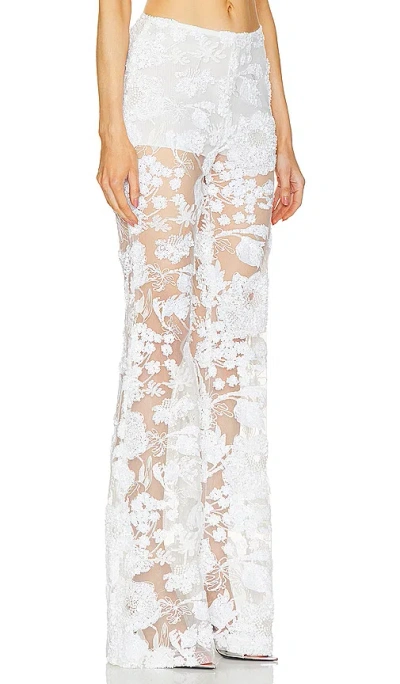 Shop Aknvas X Revolve Lennon Embroidered Trousers In 白色