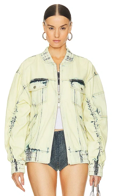 Shop Aknvas Thea Bomber Jacket In 黄色
