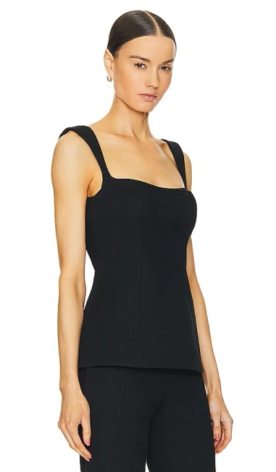 Clea Simona Panelled Peplum-hem Tank Top In 黑色