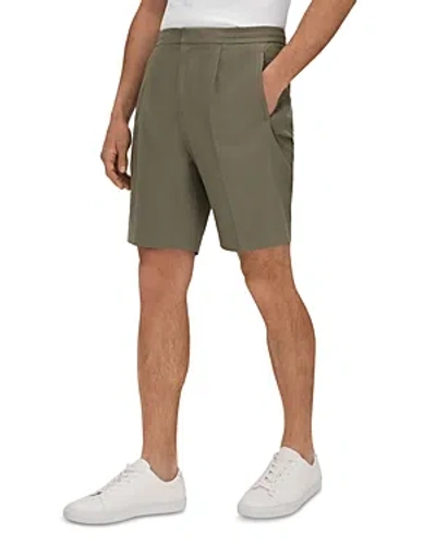 Shop Reiss Sussex Regular Fit Pleated 8.3 Shorts In Sage