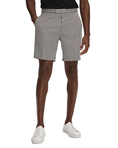 Shop Reiss Stream Stripe Regular Fit 8.5 Shorts In Black/white