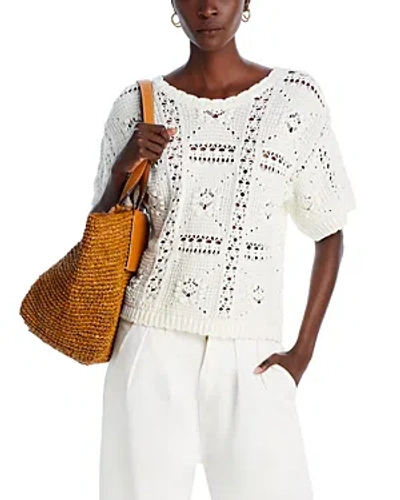 Shop Aqua Crochet Tee - 100% Exclusive In White