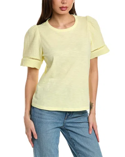 Shop Design History Combo Sleeve T-shirt In Yellow