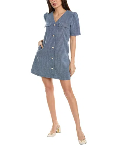 Shop Serenette Button-down Shift Dress In Blue